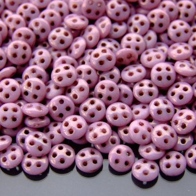 5g Czechmates QuadraLentil Beads 6mm Luster Opaque Lilac Michael's UK Jewellery