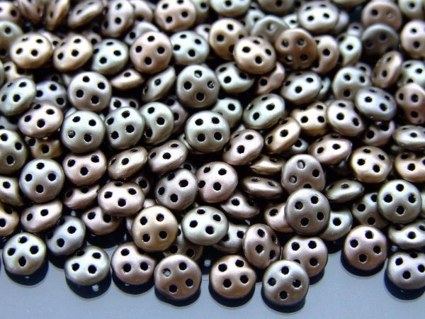 5g Czechmates QuadraLentil Beads 6mm Matte Metallic Leather Michael's UK Jewellery