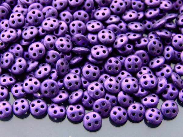 5g Czechmates QuadraLentil Beads 6mm Metallic Suede Purple Michael's UK Jewellery