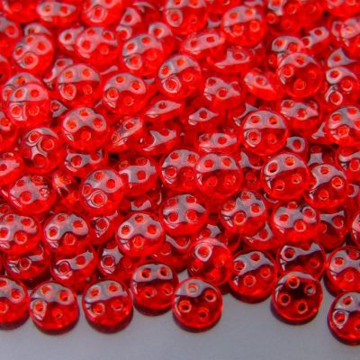 5g Czechmates QuadraLentil Beads 6mm Siam Ruby Michael's UK Jewellery