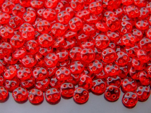 5g Czechmates QuadraLentil Beads 6mm Siam Ruby Michael's UK Jewellery