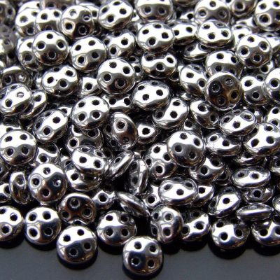 5g Czechmates QuadraLentil Beads 6mm Silver Michael's UK Jewellery