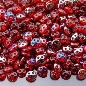 5g Czechmates QuadraLentil Beads 6mm Twilight Siam Ruby Michael's UK Jewellery