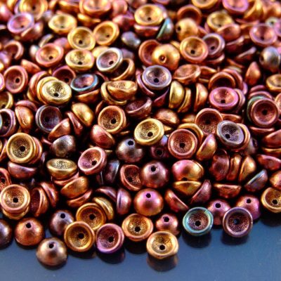 5g Matubo Teacup Beads 2x4mm Saturated Metallic Bronze Iris beads mouse
