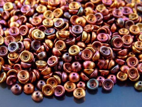 5g Matubo Teacup Beads 2x4mm Saturated Metallic Bronze Iris beads mouse