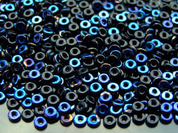 5g O Beads 3.8x1mm Blue Iris Jet Michael's UK Jewellery