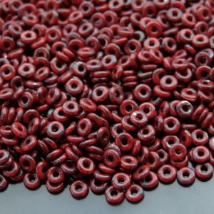 5g O Beads 3.8x1mm Opaque Red Picasso Silver Michael's UK Jewellery