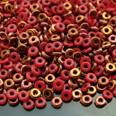 5g O Beads 3.8x1mm Opaque Red Sunset 1/2 Michael's UK Jewellery