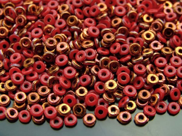 5g O Beads 3.8x1mm Opaque Red Sunset 1/2 Michael's UK Jewellery
