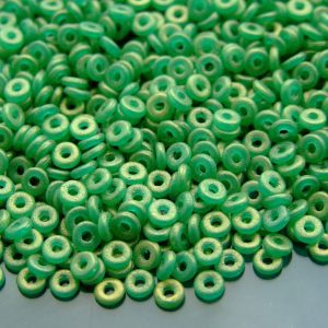 5g O Beads 3.8x1mm Sueded Gold Atlantis Green Michael's UK Jewellery