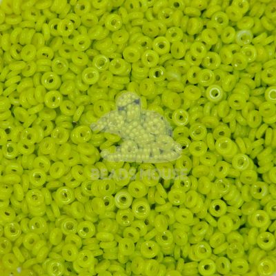 5g O Beads O-Ring 3.8x1mm Chartreuse beadsmouse.co.uk