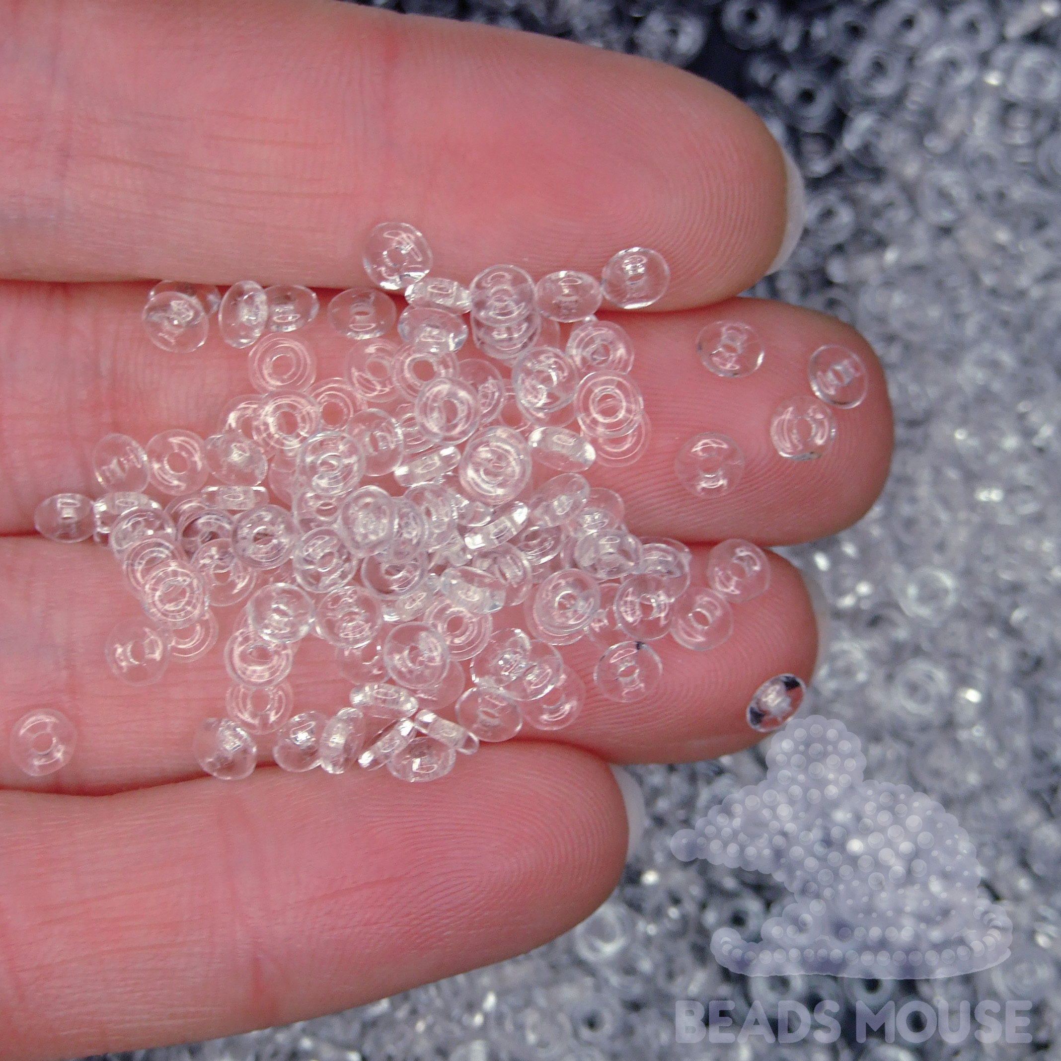 5g O Beads O-Ring 3.8x1mm Crystal beadsmouse.co.uk