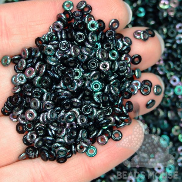 5g O Beads O-Ring 3.8x1mm Green Purple Iris Jet - Image 3