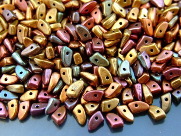 5g Prong Beads 3x6mm Matte Metallic Bronze Iris beads mouse