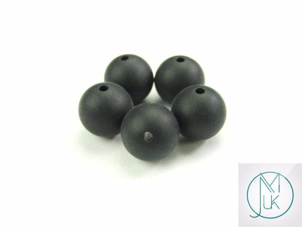 5x 19mm Round Silicone Beads Black Michael's UK Jewellery
