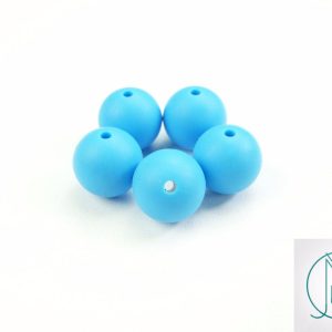 5x 19mm Round Silicone Beads Blue/Deep Sky Blue Michael's UK Jewellery