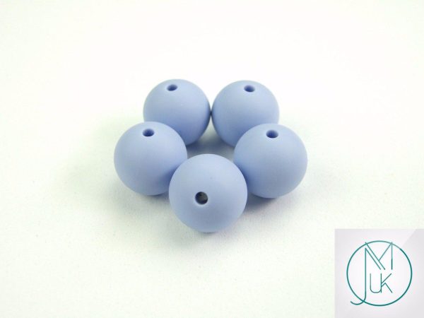 5x 19mm Round Silicone Beads Blue/Serenity Michael's UK Jewellery