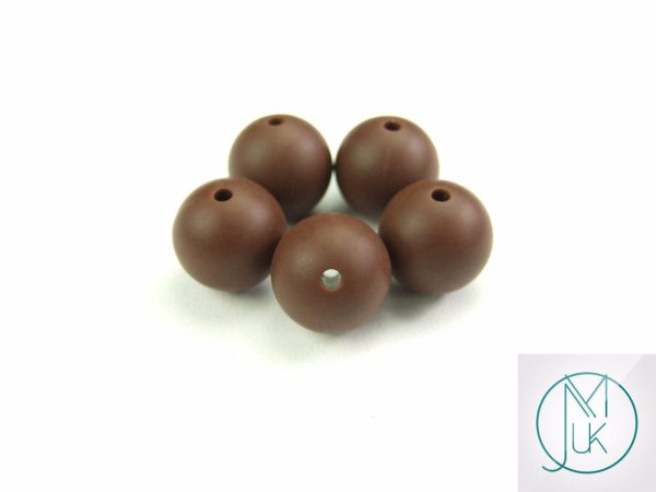 5x 19mm Round Silicone Beads Brown Michael's UK Jewellery
