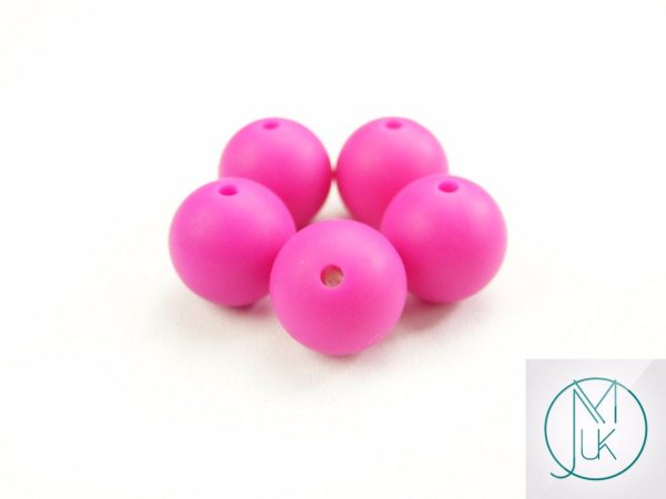 5x 19mm Round Silicone Beads Fuchsia/Violet Red Michael's UK Jewellery