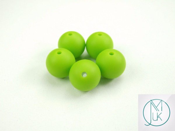 5x 19mm Round Silicone Beads Green/Chartreuse Michael's UK Jewellery