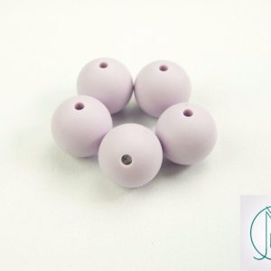 5x 19mm Round Silicone Beads Lavender Fog Michael's UK Jewellery