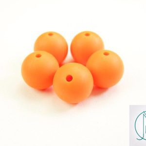 5x 19mm Round Silicone Beads Orange Michael's UK Jewellery