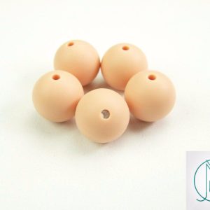 5x 19mm Round Silicone Beads Peachy Michael's UK Jewellery
