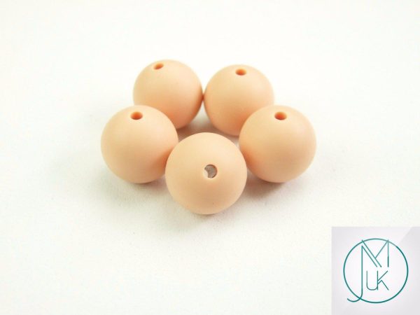 5x 19mm Round Silicone Beads Peachy Michael's UK Jewellery
