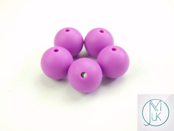 5x 19mm Round Silicone Beads Purple Michael's UK Jewellery