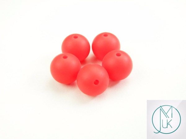 5x 19mm Round Silicone Beads Red Michael's UK Jewellery