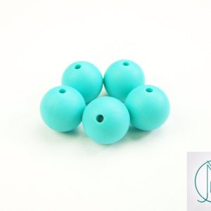 5x 19mm Round Silicone Beads Turquoise Michael's UK Jewellery