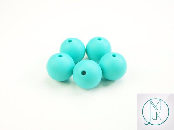 5x 19mm Round Silicone Beads Turquoise Michael's UK Jewellery
