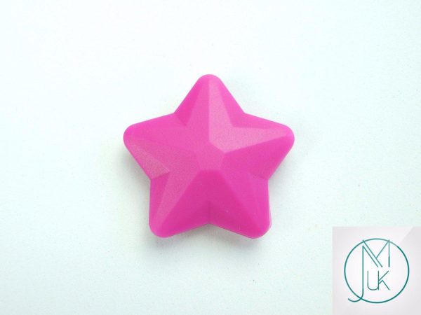 5x Star 45x45mm Silicone Beads Fuchsia/Violet Red Michael's UK Jewellery