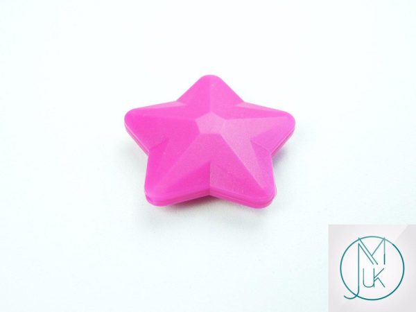5x Star 45x45mm Silicone Beads Fuchsia/Violet Red Michael's UK Jewellery
