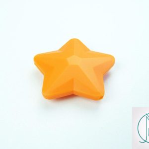 5x Star 45x45mm Silicone Beads Orange Michael's UK Jewellery