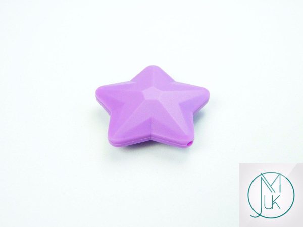 5x Star 45x45mm Silicone Beads Purple Michael's UK Jewellery