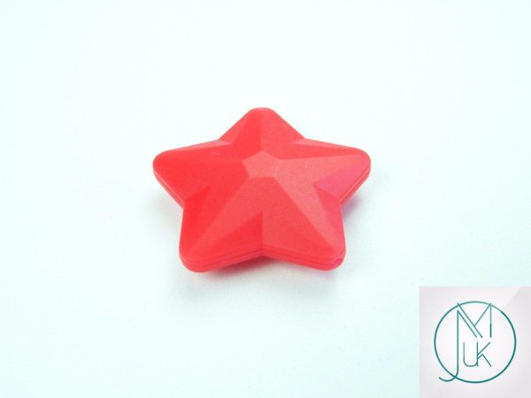 5x Star 45x45mm Silicone Beads Red Michael's UK Jewellery