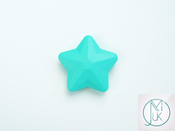 5x Star 45x45mm Silicone Beads Turquoise Michael's UK Jewellery