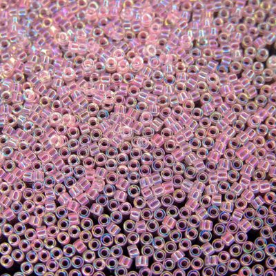 7.2g Tube DB071 Lined Pink AB Miyuki Delica Beads 11/0 1.6mm Michael's UK Jewellery
