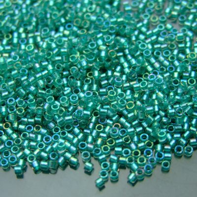 7.2g Tube DB1767 Sparkling Aqua Green Lined Crystal AB Miyuki Delica Beads 11/0 1.6mm Michael's UK Jewellery