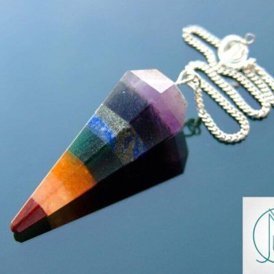 7 Chakra Pendulum Natural Gemstone for Dowsing Scrying Divination Meditation Michael's UK Jewellery