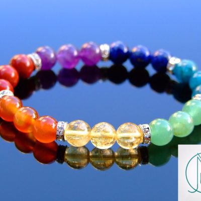 7 Chakra Pride Natural Gemstone Bracelet 6.5-7'' Elasticated Michael's UK Jewellery
