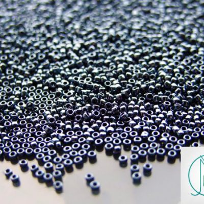10g 81 Metallic Hematite Toho Seed Beads 15/0 1.5mm