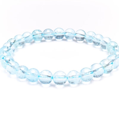 A Grade Blue Topaz Bracelet Natural Gemstone 6-9'' Elasticated With Box Michael's UK Jewellery