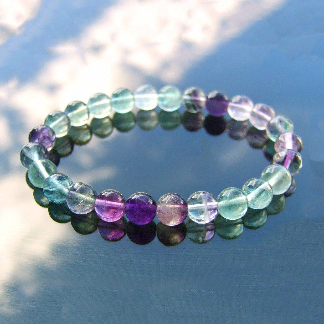 multifluorite bracelet 8mm beadsmouse.so.uk