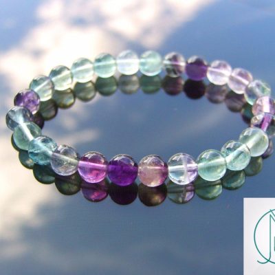 A Grade Multi Fluorite Natural Gemstone Bracelet 6-9'' Elasticated Michael's UK Jewellery