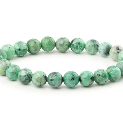 A Grade Variscite Bracelet Natural Gemstone 6-9'' Elasticated With Box Michael's UK Jewellery
