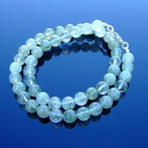 Actinolite Natural Gemstone Necklace 8mm Beaded Silver 16-30inch Michael's UK Jewellery
