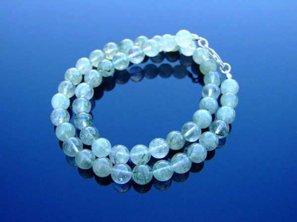 Actinolite Natural Gemstone Necklace 8mm Beaded Silver 16-30inch Michael's UK Jewellery