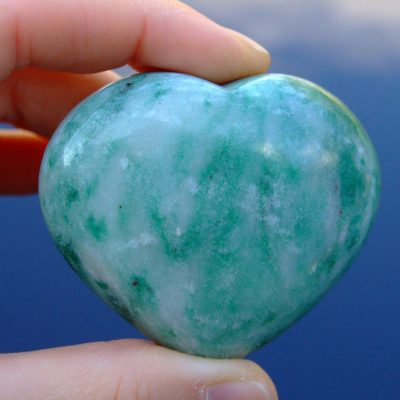 Amazonite Carved Heart Natural Gemstone Michael's UK Jewellery
